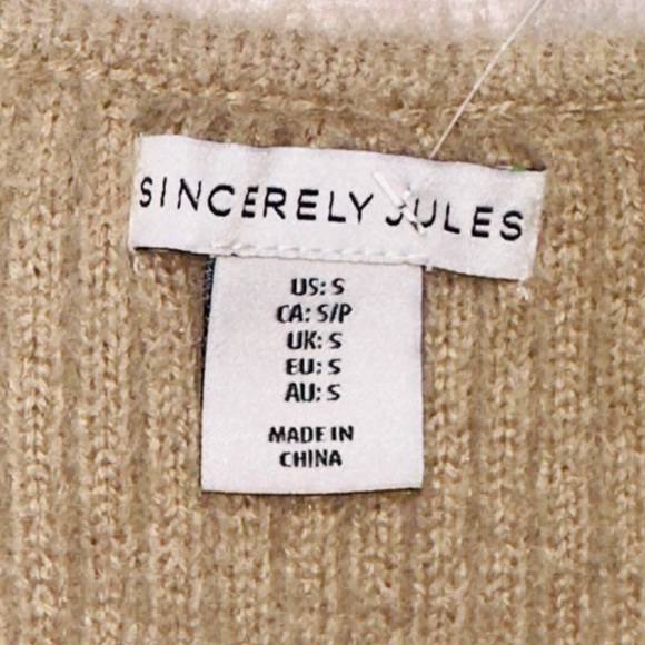 NWOT! Sincerely Jules short sleeve sweater dress/knitted beige dress Size SMALL✨ - Picture 5 of 9